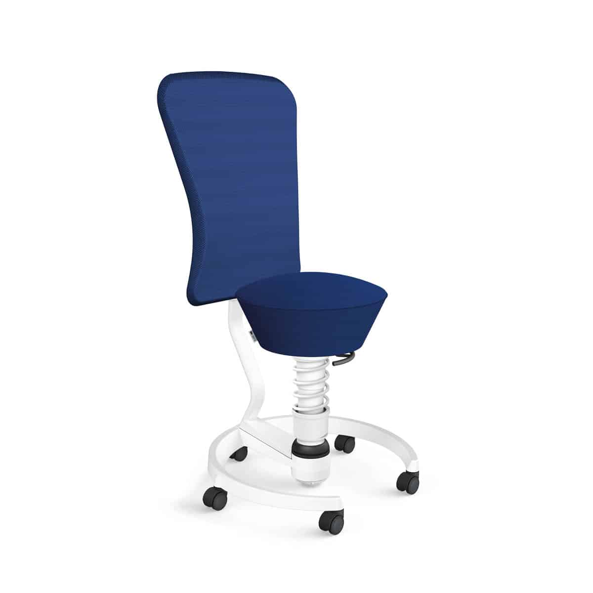 Swopper met rugleuning, wielen harde ondergrond, veerpoottype light