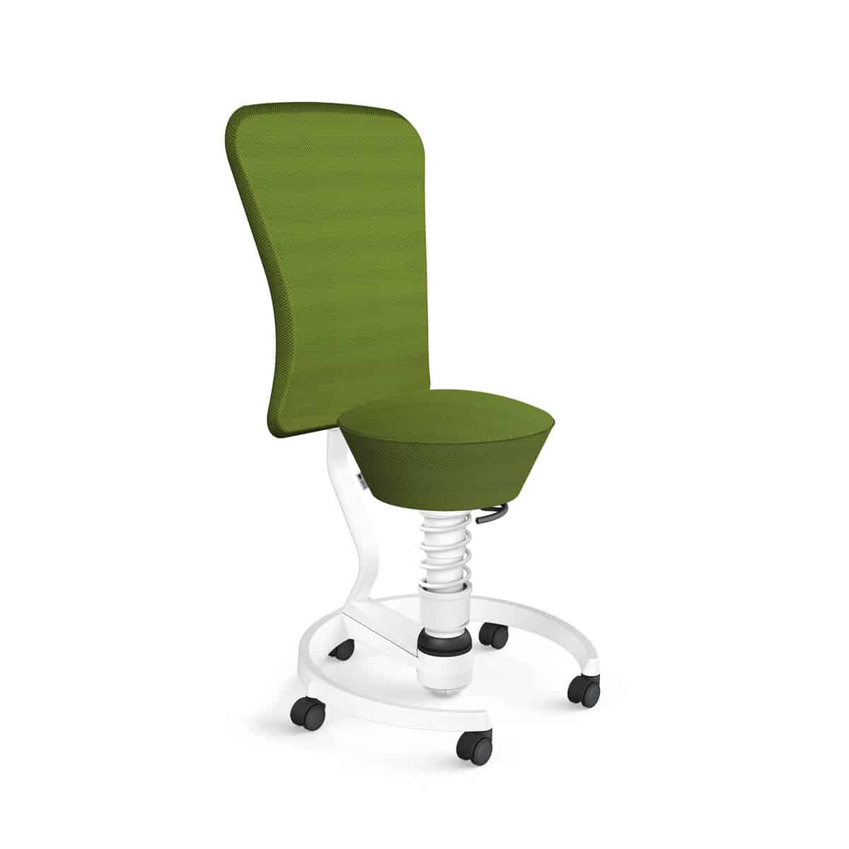 Swopper met rugleuning, wielen harde ondergrond, veerpoottype light